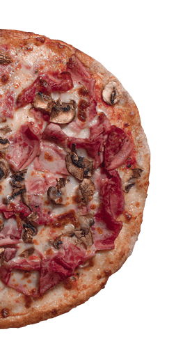 پیتزا هیزمی با قارچ و ژامبون